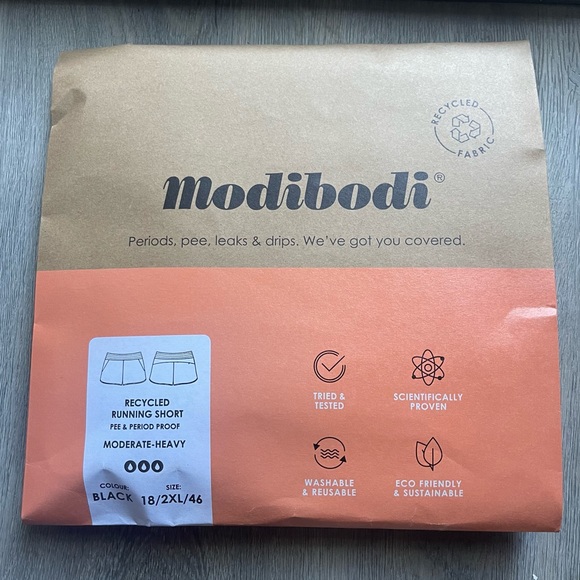 Modibodi Recycled Running Short (Moderate-Heavy) - Picture 8 of 9